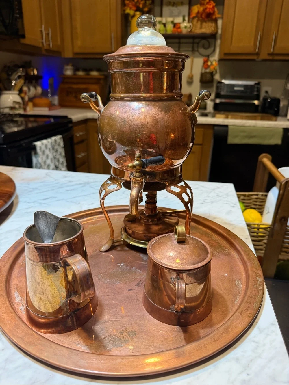 Copper Tea Samovar Set - Copper Finish